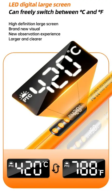 USB Wireless Digital Electric Soldering Iron Kit Cordless