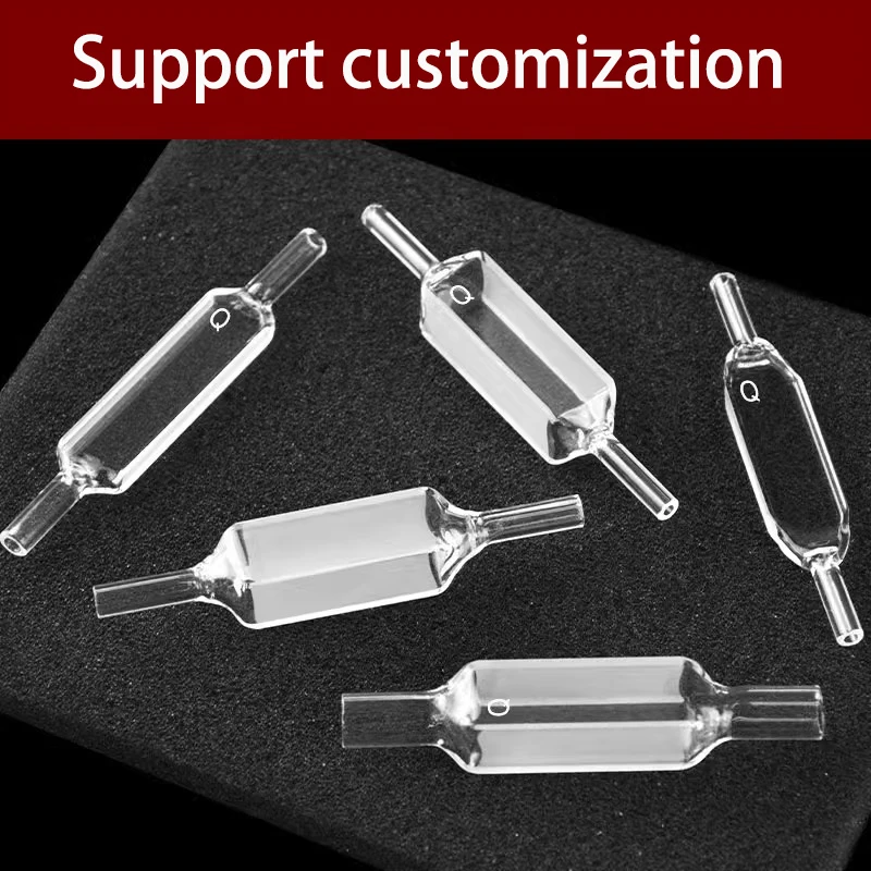 1pcs 10mm Quartz Flow Cuvette Cells Pool 1mm Two-way Light Fluorescence 2mm Four-sided Light Transmission Integrated Molding