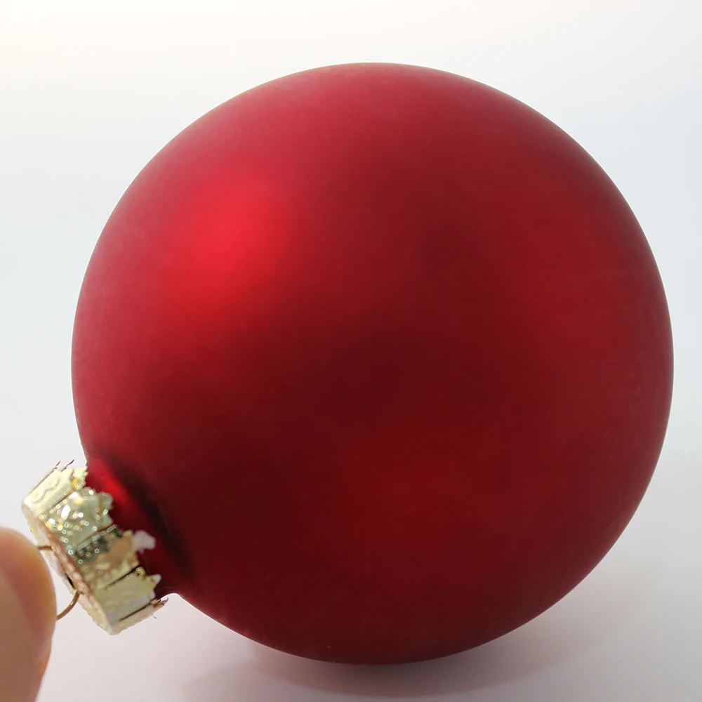 

100 Pieces - Home Event Party Christmas Xmas Decoration Ornament Painted 80mm Matte Finish Wine Burgundy Glass Ball