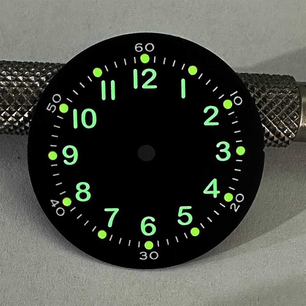 Watch Dial Accessories THORN Watch Parts 28.5mm Black/Green/Grey Watch Dial Green Luminous Marks Suitable For NH35/36 Automatic Movement