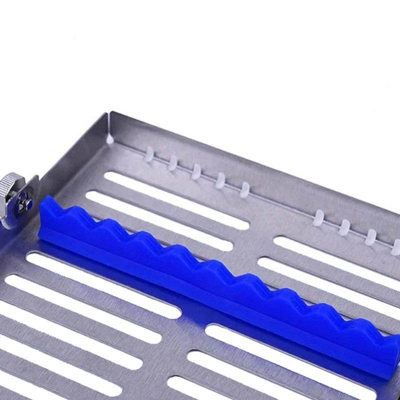 German Dental Autoclave Sterilization Cassette Rack - Holds 7 Instruments, Blue (Cynamed PR-010) 4 thumbnail image