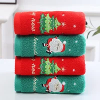 New Xmas Face Towel Christmas Decor Red Santa Claus New Year Gift Home Bathroom Washing Hand Face Towel Cloth Man Woman 1