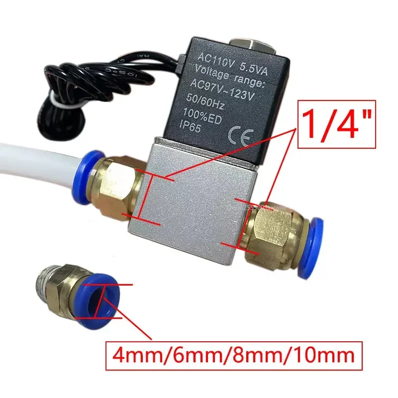ปกติปิด 1/4 "Solenoid วาล์ว DC 12V 24V นิวเมติกตําแหน่ง COIL โลหะผสมไฟฟ้าภายใน AC 110V 220V สําหรับ Air น้ําน้ํามัน 1