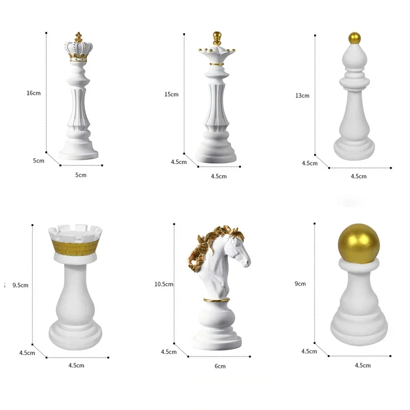 Chess Resin Ornaments Desk Decor Crafts King Queen Small Chess Statue Nordic Home Artwork Living Room Decoration Furnishings magnetic chess set board game wooden chess foldable chess board folding chess board chess timer chess pieces and board table games chess puzzle game chess pieces