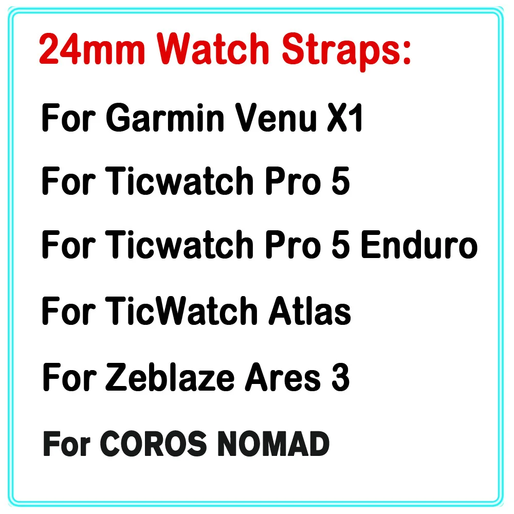Nylon Sport Watch Band Replacement - 24mm Wristband Bracelet