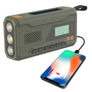 Portable DAB FM Radio with Flashlight BT Speaker Hand Crank Radio Emergency Weather Radio for Emergency Camping Storm Survival 5