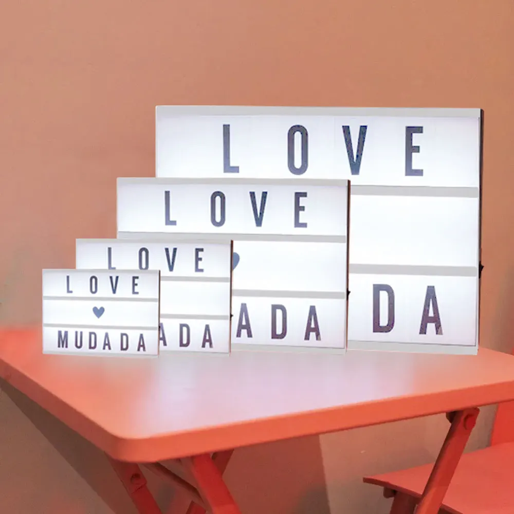 A3 A4 A5 A6 Size LED Combination Night Light Box Lamp DIY Black Letters Cards USB or AA dry Battery Cinema Lightbox Gift lantern