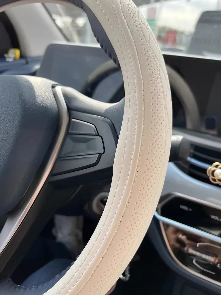 Auto-Lenkradbezug hat keinen Innenring, Lenkradbezug, rutschfest, atmungsaktiv, universelles Mikrofaser-Leder – Detail 15
