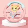 Steering Wheel Toy with Sound and Light Simulated Driving Controller Steering Wheel Car Seat Toy for Toddler Kids 4