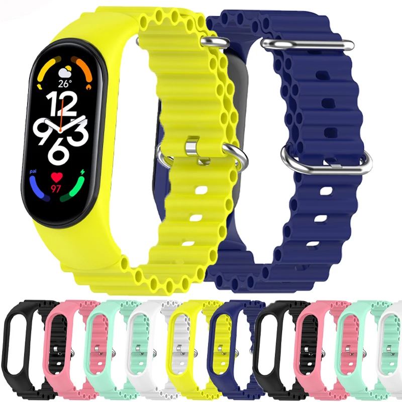 

Силиконовый ремешок для Xiaomi Mi Band 7 6 5 4 3 Mi Band 6 5 MiBand 7 8