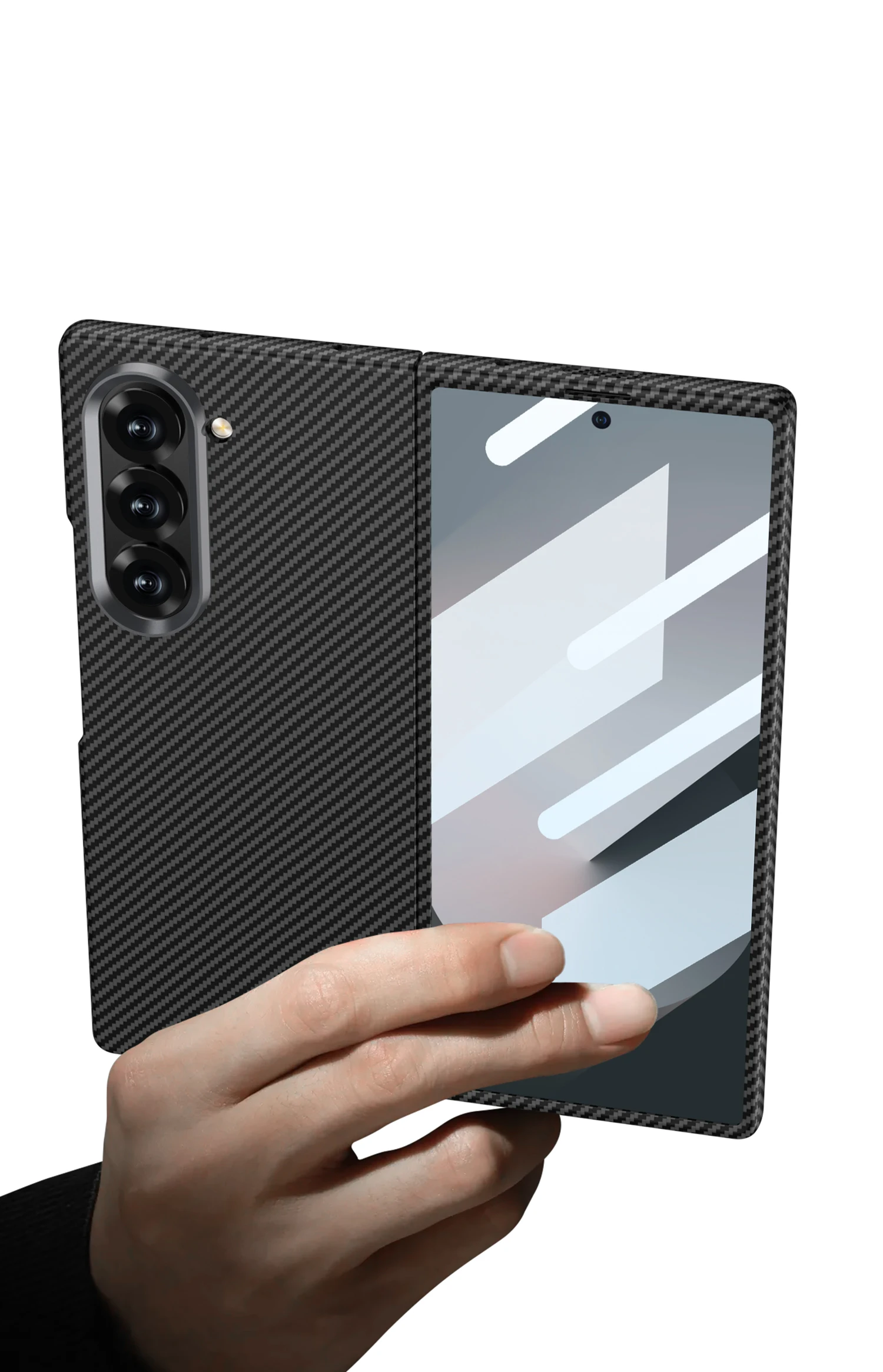 Ultra-thin Carbon Fiber Texture Case For Samsung Galaxy Z Fold 6 Screen Glass Pr