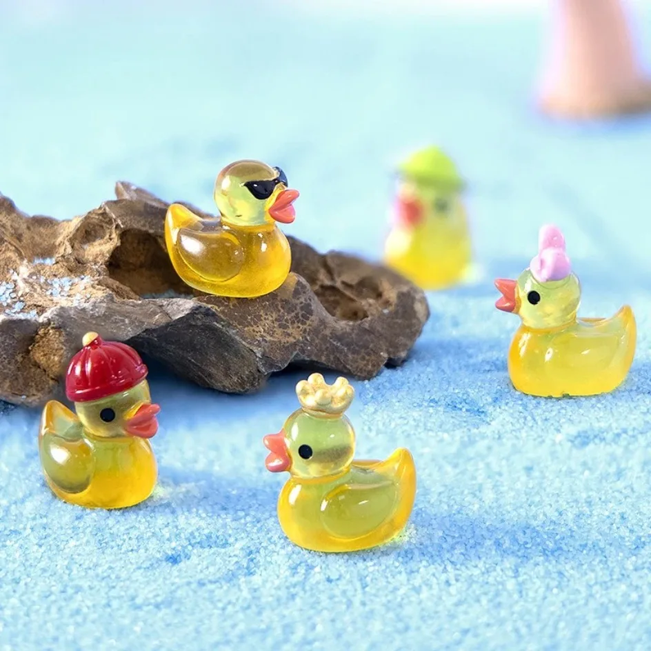10/20/50 Stück leuchtende Mini-Ente, winzige Harz-Ente, kleine Ente, Figuren, Großpackung für Puppenhaus, Ornament, Mikro-Garten, DIY-Handwerk, Dekor – Detail 3