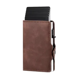 Sleek Carbon Fiber RFID - Blocking Minimalist Wallet (Coffee)