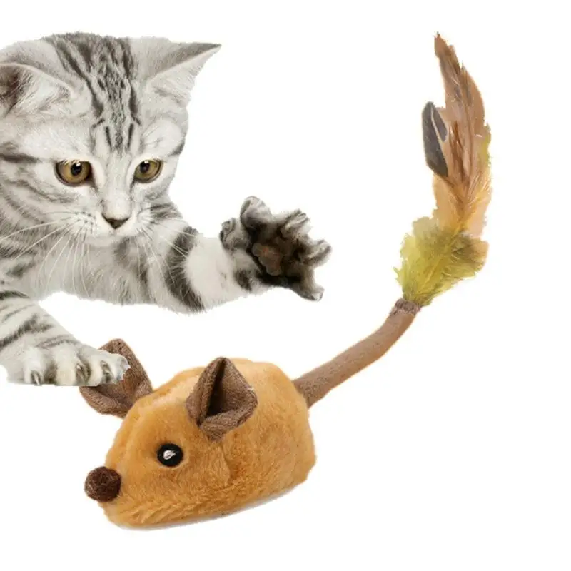 Interactive Cat Mouse Toy Indoor Cats Playing Interactive Cat Toys Smart Electric Cat Toy Moving Mice Kitten Toys With funny cat toy interactive plush simulation mouse long tail mice cat teasering usb rechargeable kitten toys for cats pet supplies