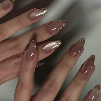 Metallic Cat Eye Press-On Nails 1