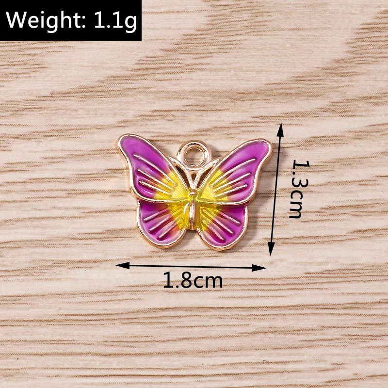 10 teile/los mischen niedlichen Tier Charms Emaille fliegenden Schmetterling Charms Anhänger für Schmuck machen DIY Ohrringe Halsketten Handwerk Geschenke – Detail 22