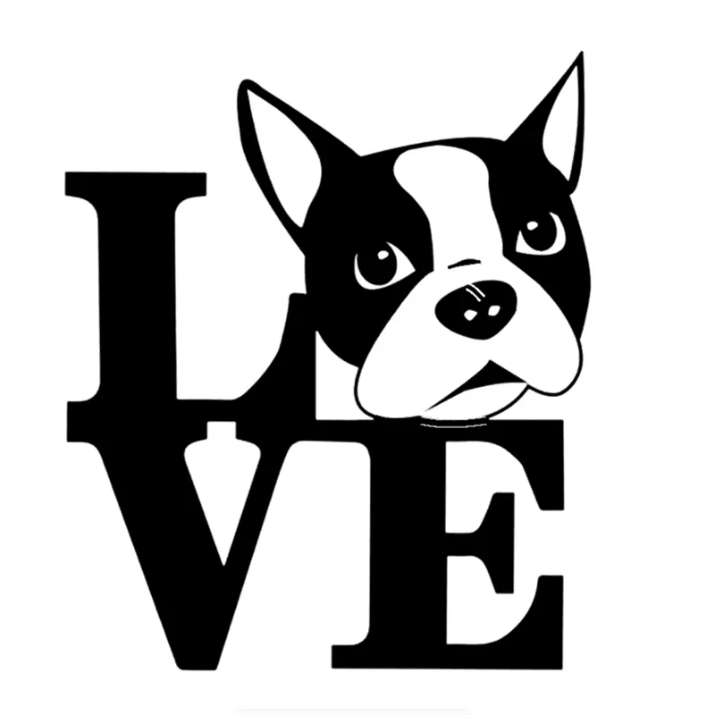 

Love Boston Terrier Dog Car Sticker Auto Windscreen Vinyl Decals Automobile Motorcycles Waterproof Accessories,15cm*13cm