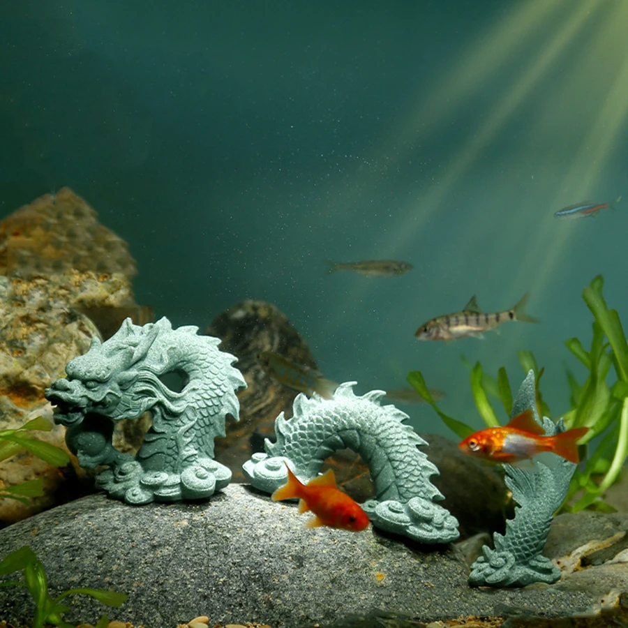 Aquarium Stone Dragon Landscaping Decoration Fish Tank Ornaments Fishbowl  Accessories Goldfish Reptile Pet Turtle Lizard Animals