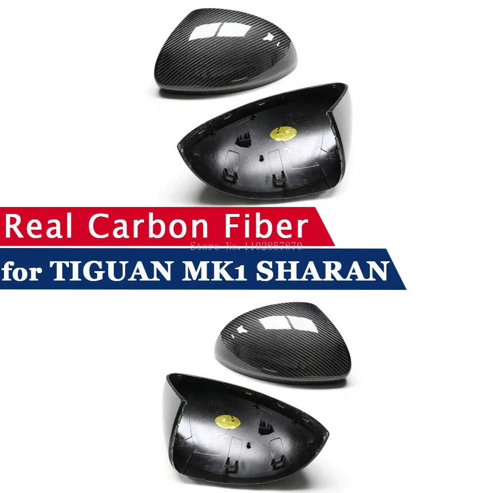 

Чехол для зеркала заднего вида VW TIGUAN, MK1, SHARAN 13-16, Skoda Yeti, сменная рамка из настоящего углеродного волокна для зеркала заднего вида
