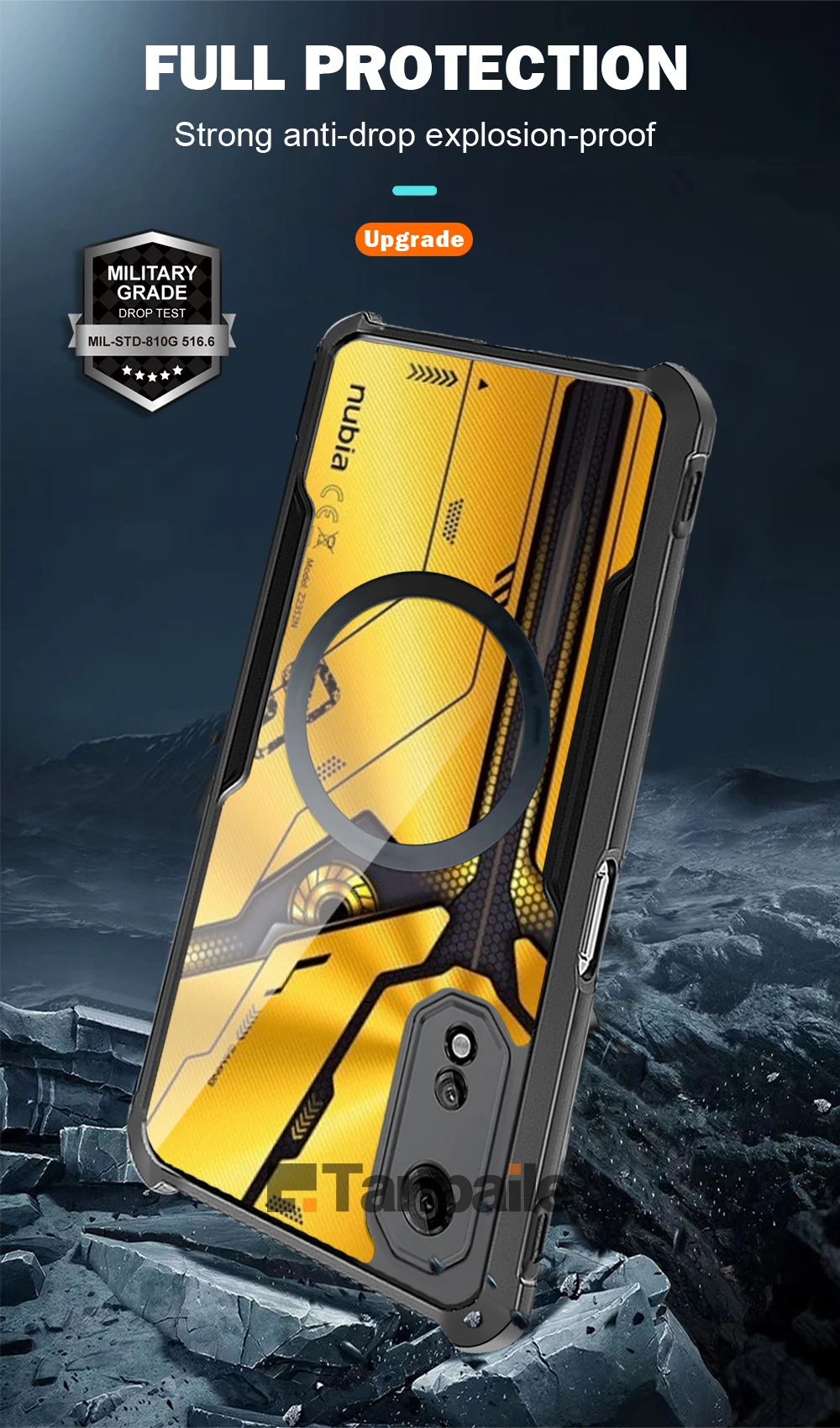 Ultra Thin Magnetic Shockproof TPU Phone Cover - Transparent Bumper Case