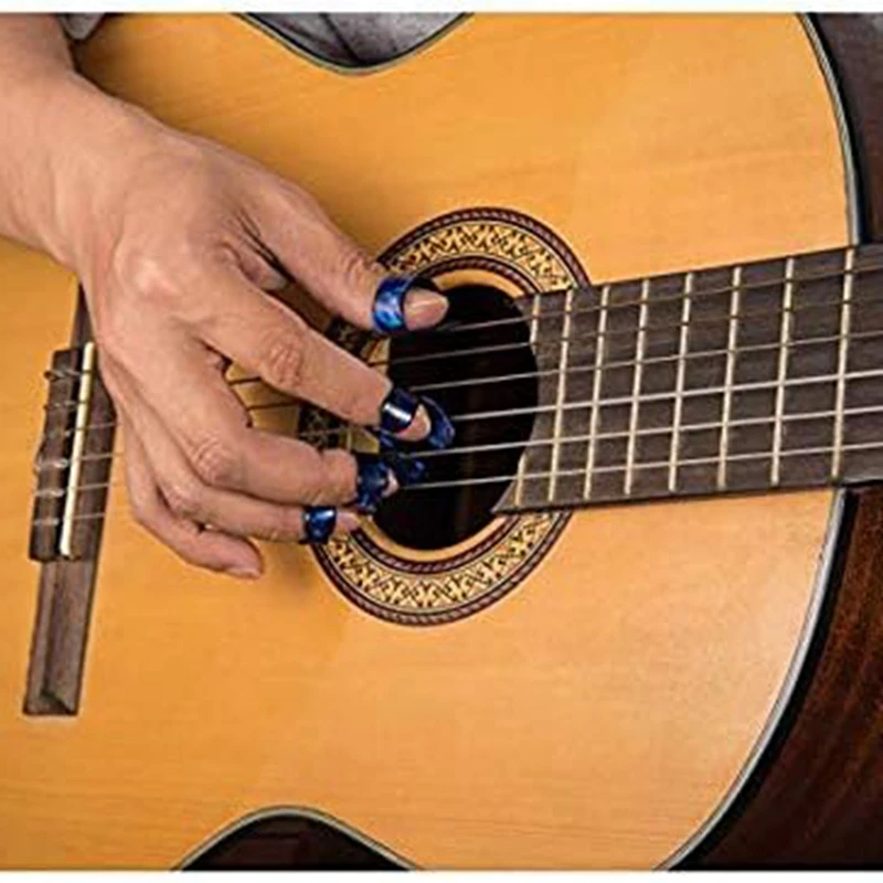 SYDS Finger Picks, Medium, Flat Thumbpicks, Celluloid Guitar Finger Picks (24 Pieces Picks)