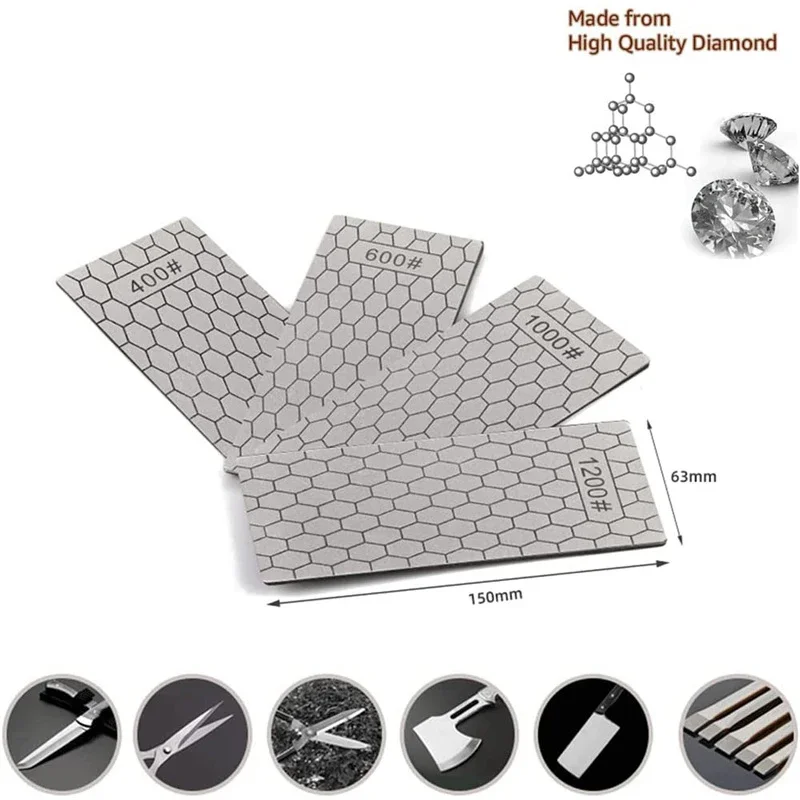 Diamond Knives Sharpening Stone 400# 1000# 600# Grindstone Knife Sharpener Ultra-thin Honeycomb Surface Whetstone Set knife sharpener knife sharpening stone diamond sharpening stone