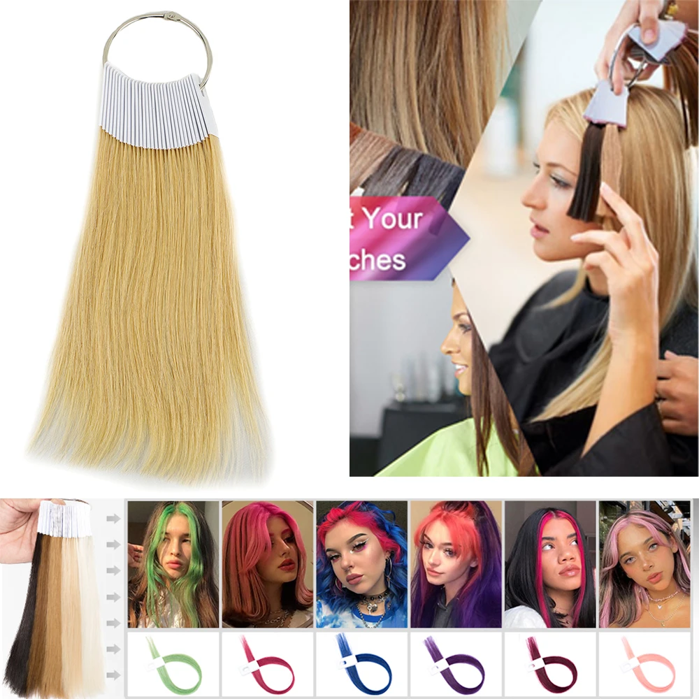 30 Pcs/Lot Hair Extensions Color Rings 8 Color 100% Human Hair Salon Dyeing Practice hair test Beauty hairdressing