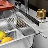 Multifunction Brushed Nano Kitchen Sink Waterfall Faucet Large Single Bowl Cup Washer Pure Tap Soap Dispenser Stainless Steel 2