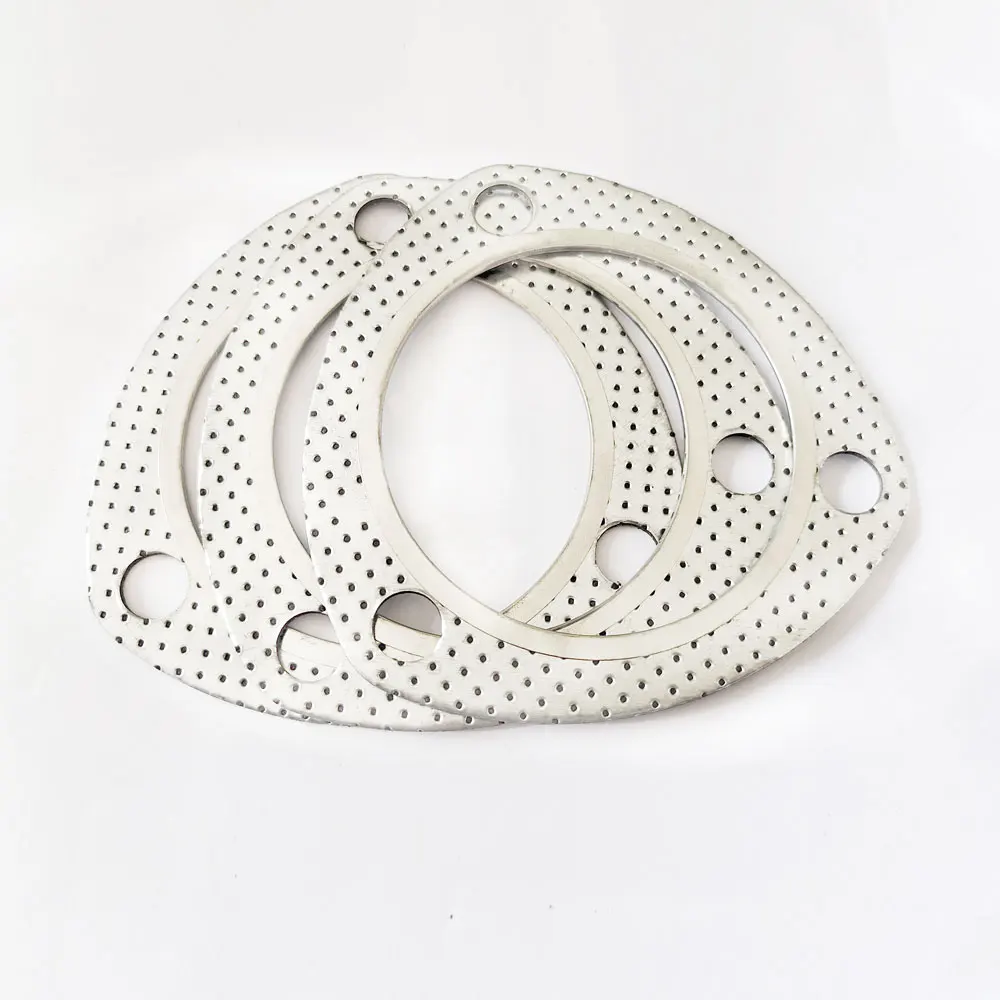 Exhaust Gasket Exhaust Decat Pipe Flange Gasket 5pcs/Lot Car Engine Exhaust Gasket/ Universal Pipe Gasket with Three Holes
