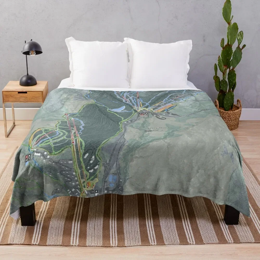 Smugglers' Notch Resort Trail Map Throw Blanket Luxury St Travel cosplay anime Blankets