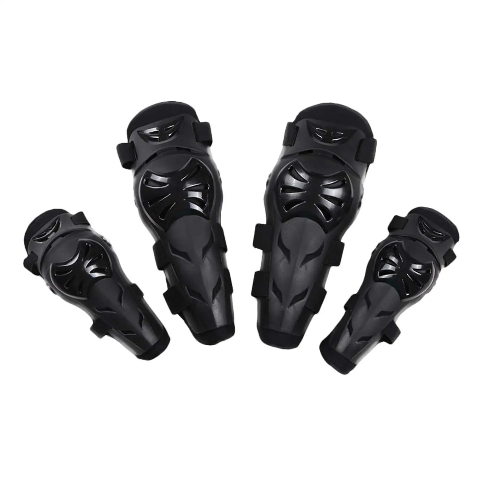 4 Pieces Motorcycle Knee Shin Guards Knee Shin Pads Protector for Powersports Skateboard Mountain Biking Motorcycle Skating