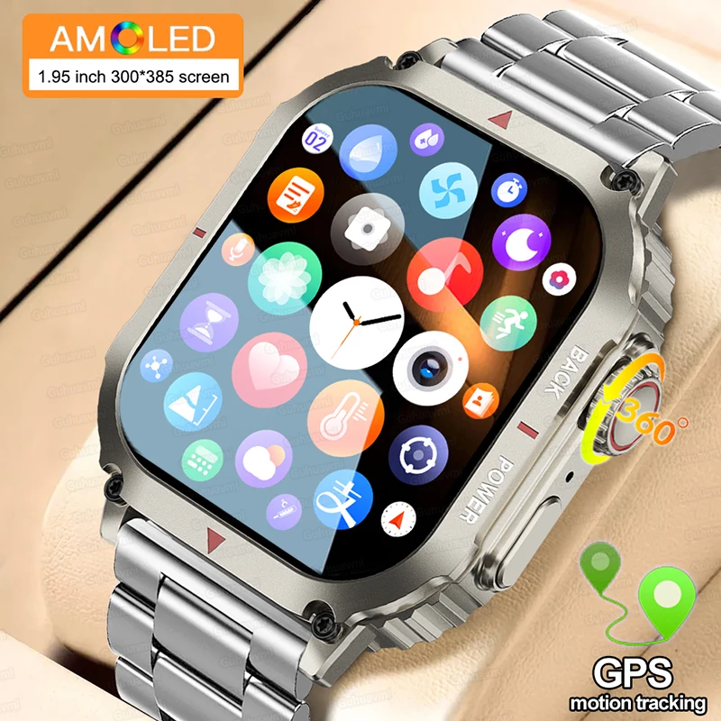 Nuovo Orologio Intelligente Da Esterno Orologio Da Donna Schermo Da 1.95 "Ip68 Impermeabile Bluetooth Chiamata Smartwatch Gps Traiettoria Di Movimento