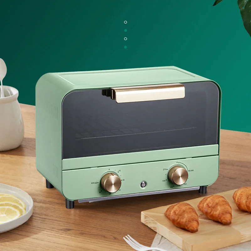 Electric Small Oven 12L Multi-Function Stainless Steel Mini Baking Oven with Timer Adjustable Temperature Toaster Pizza
