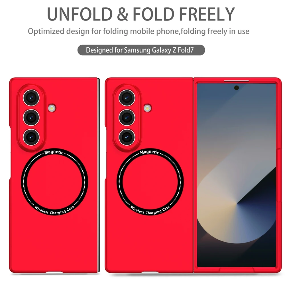 Ultra Thin Foldable Matte Shockproof Phone Case with MagSafe Wireless Charging Compatibility