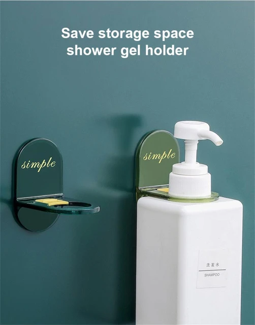 Wall Mounted Self-Adhesive Shampoo Bottle Shelf Liquid Soap Shower Gel  Organizer Hook Holder Shelves Hanger Bathroom Accessories