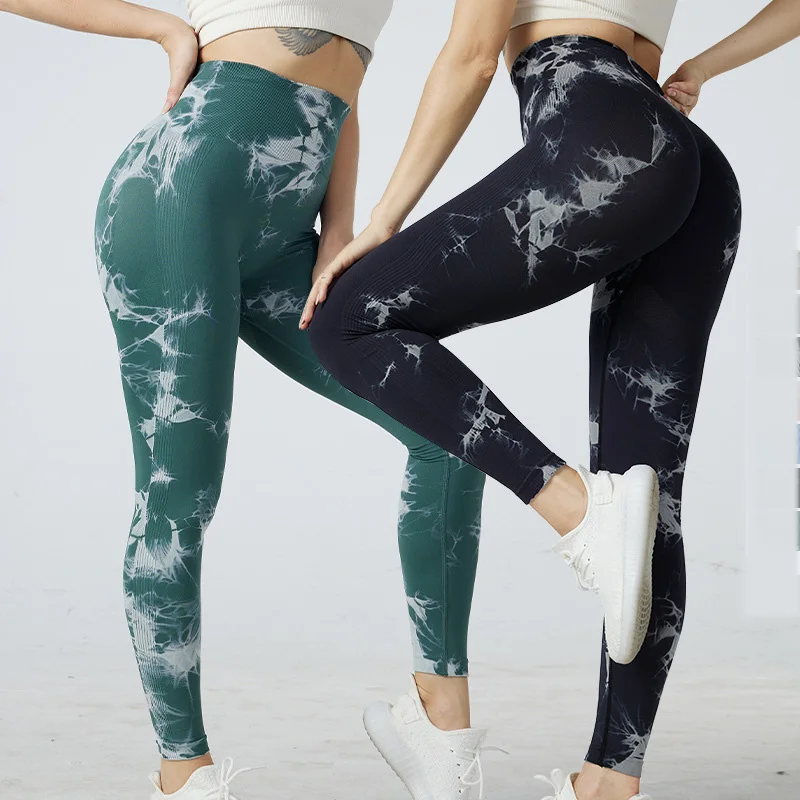 

Women Tie Dye Yoga Pants Ladies Casual High Waist Tights Workout Sports Leggins Female Elastic Seamless Fitness Gym Clothing