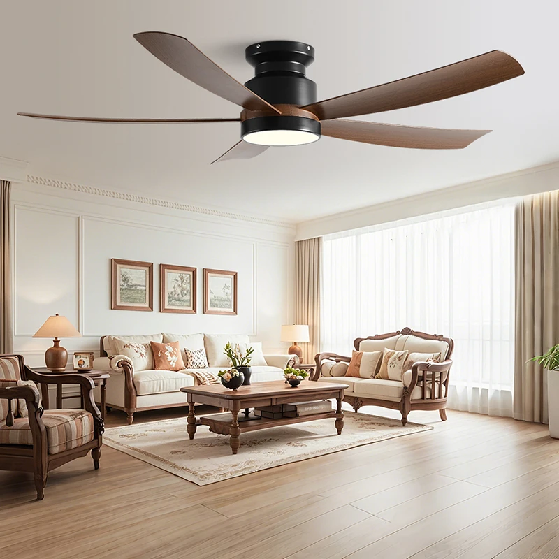 Ceiling Fan Light Fixture Five Blades Powerful Airflow Easy To Install Low Noise