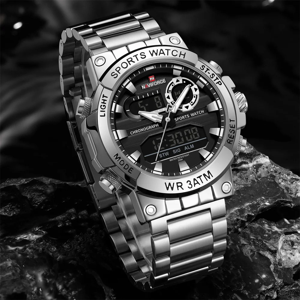 Naviforce 9237 Luxury Stainless Steel Men Watch description image 2
