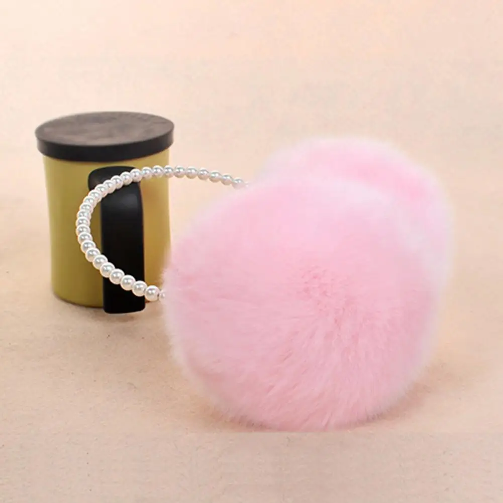 Winter Fluffy Plush Earmuffs Imitation Pearl Beaded Headband Women Ear Muffs Windproof Winter Girls Ear Warmer
