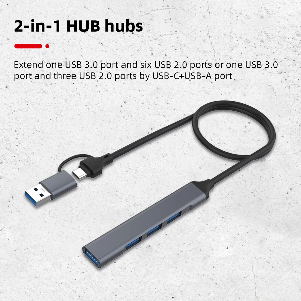 USB 3.0 Hub Multi Splitter Adapter High Speed Transmission Plug and Play for PC Computer Portable USB Hub Expander 4/7 Ports