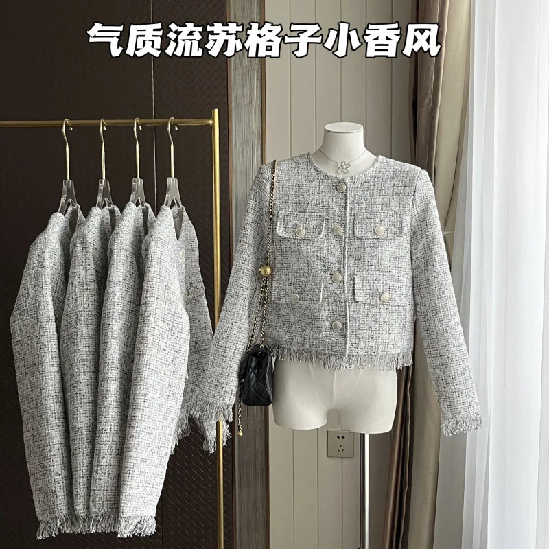 

Tassel Designs A Stylish New Jacket Women Temperament Vintage Long-Sleeved Chic Fashion Commuter Autumn And Winter Short Coat