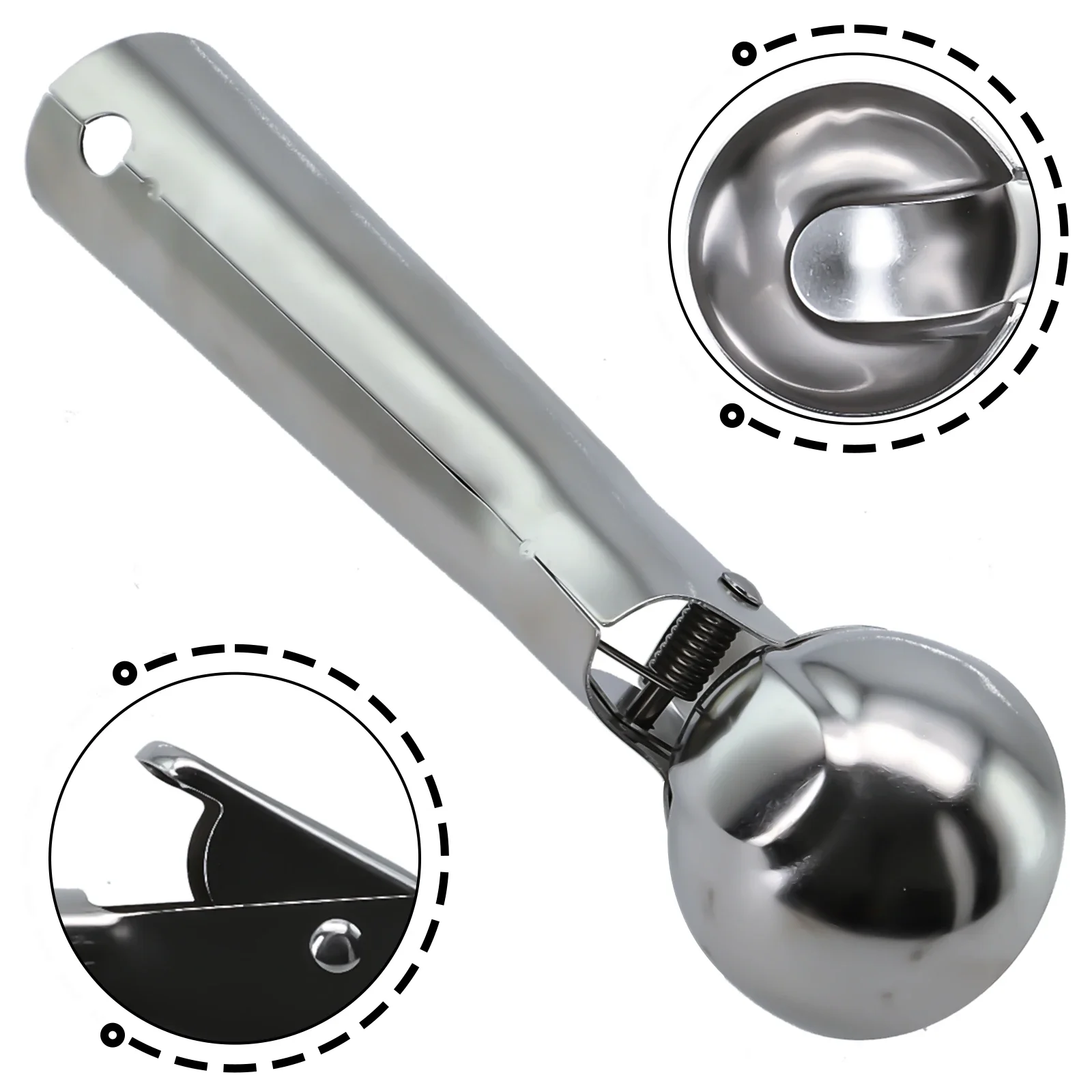 Stainless Steel Ice Cream Scoops Ice Cream Stacks Digger Metal Icecream Cookie Scoops Melon Fruit Baller Ball Maker Tool