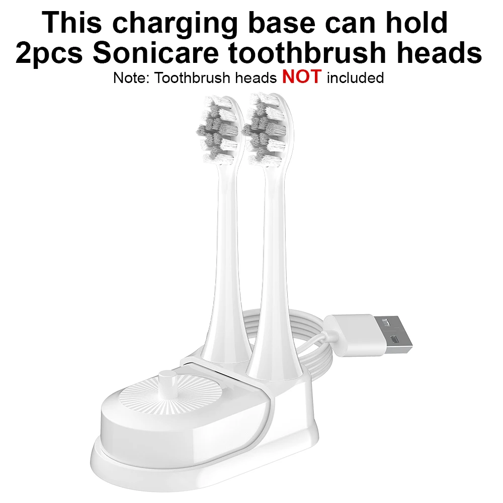 Replacement Charger Base for Philips Electric Toothbrush, Inductive Charging Stand with Brush Heads Storage Holder for Sonicare