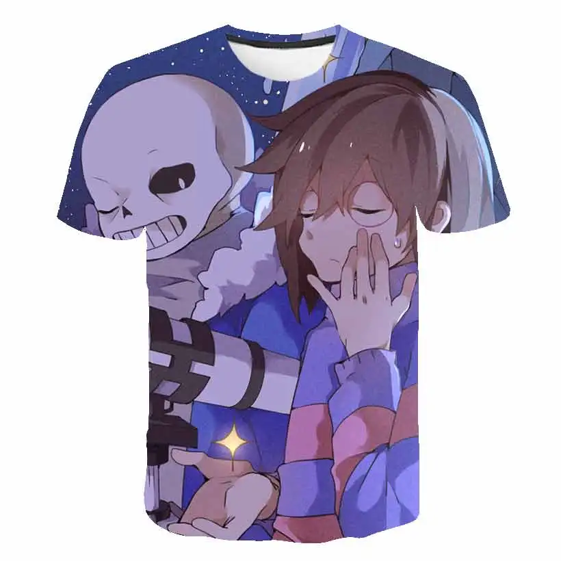 Esqueleto infantil irmão T-shirt, Undertale Sans, impressão 3D, desenhos  animados, tops para meninos, meninas, crianças, moda verão