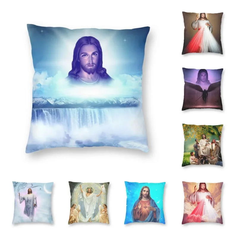 

Savior Jesus Christ Cushion Cover 3D Print Divine Mercy Christian God Throw Pillow Case for Sofa Cool Pillowcase Home Decor