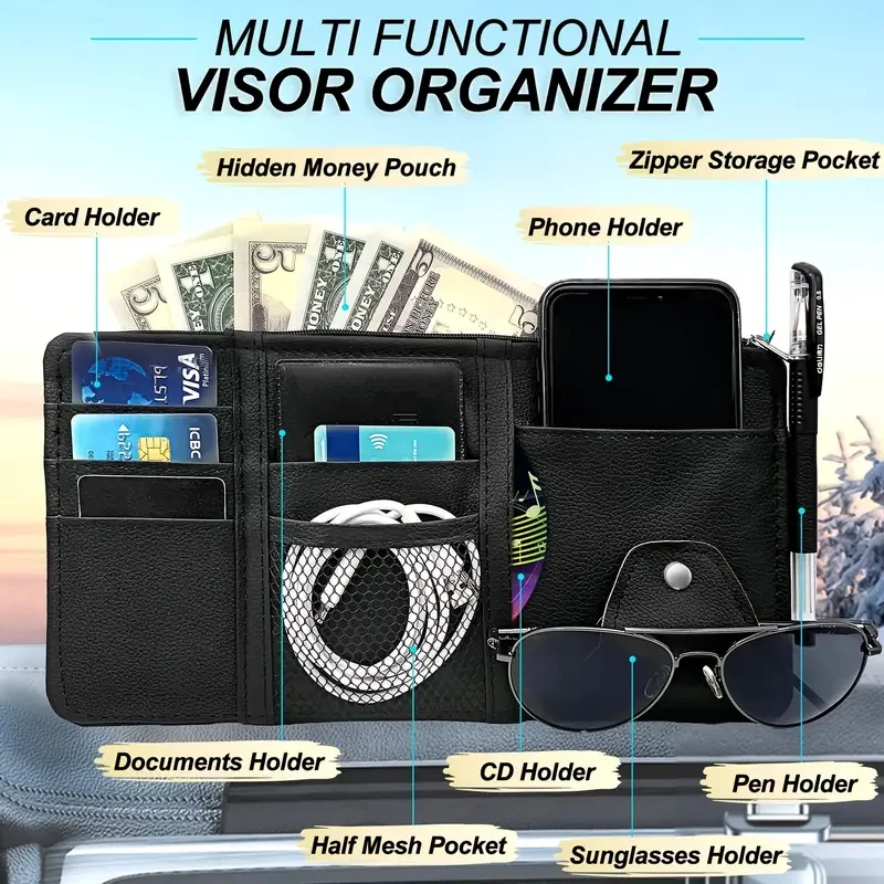Car Visor Sunglasses Organizer Holder 2