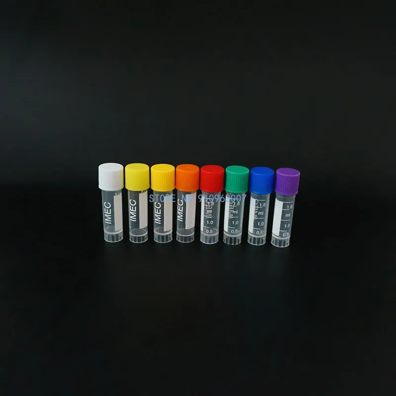 100-500Pcs/Lot 1.8ml(2ml) Graduated Lab Plastic Freezing Tube Cryo Preservative Tube Sample Cryovial Cover plastic test tubes