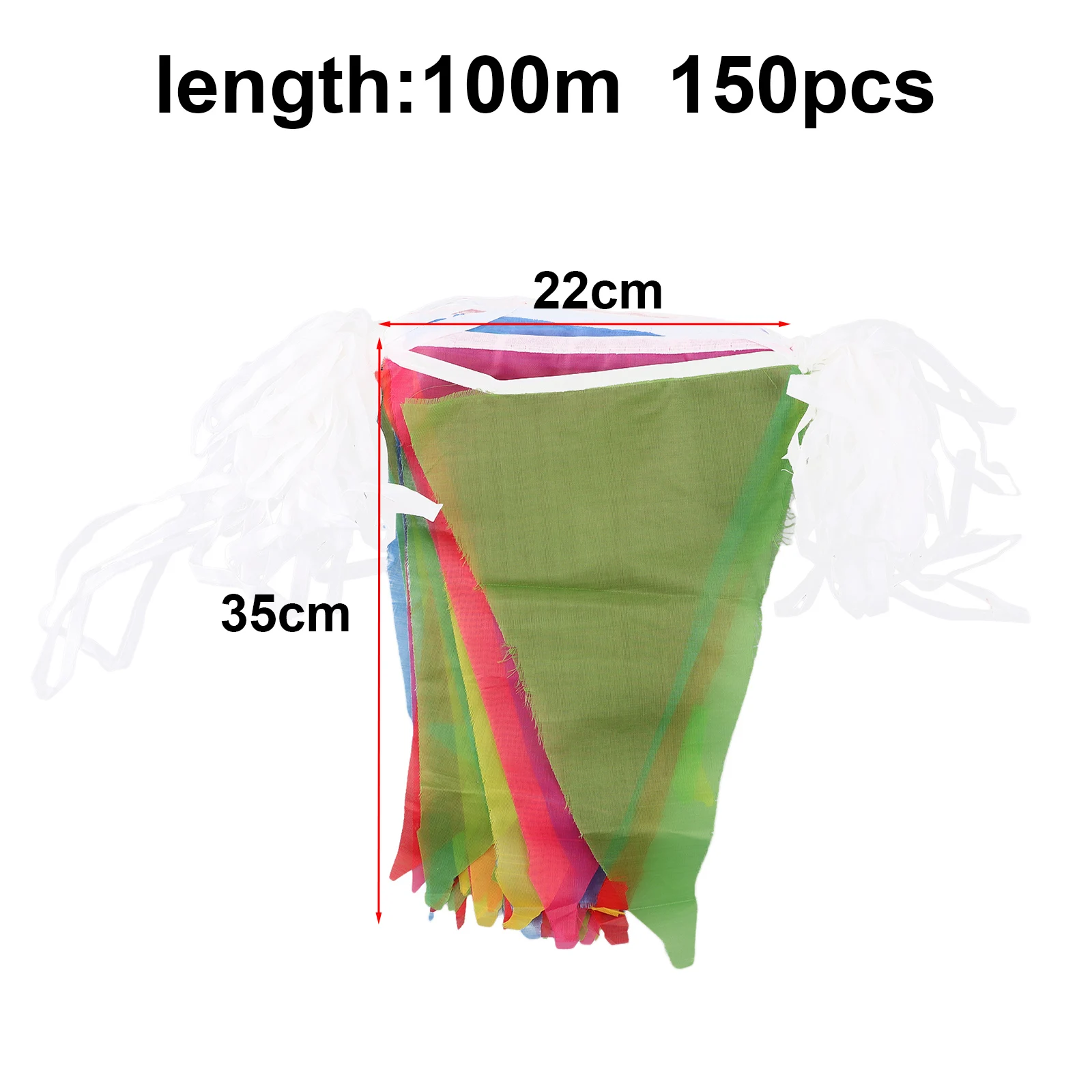 

100 Meters Multicolored Triangle Flags Bunting Banner Pennant Festival Wedding Party Outdoor Banner Buntings Hanging Decoration