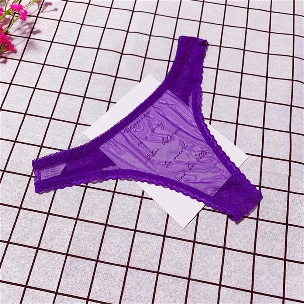 Thong for Women 3PCS Ruffles Lace Perspective Underwear Low Waist G-string Panty lace panties female underwear women panties womens underwear