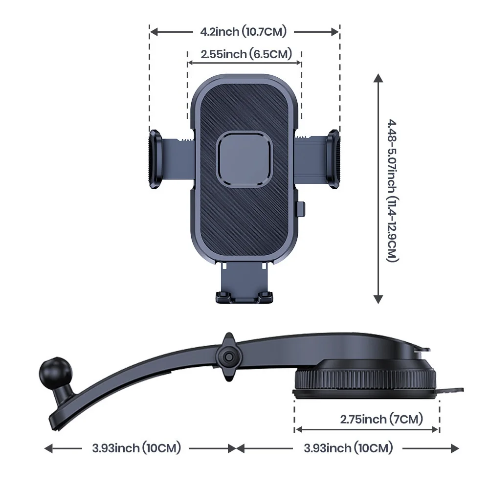 Universal Car Phone Holder with Dashboard Storage Rack